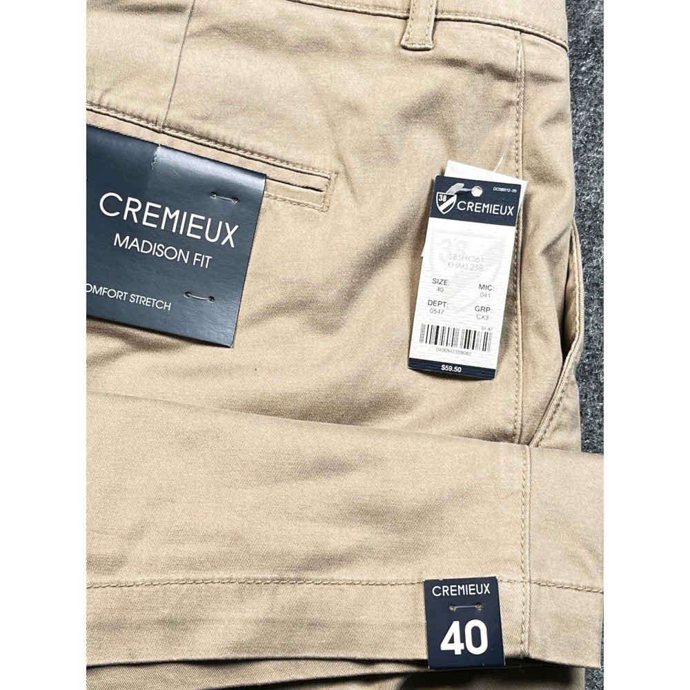 Cremieux Madison Fit Khaki‎ Shorts Mens 40 Comfort Stretch Beige Casual